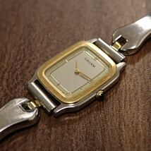 【稼動品】クレドール CREDOR 18KT レディース コンビ 腕時計 スクエア QZ _画像3