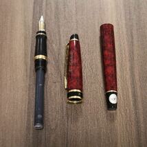 WATERMAN ウォーターマン 万年筆 赤 レッド マーブル ゴールド色 ペン先太さEF カートリッジ式 文房具 元箱付き 冊子付き 筆記未確認_画像6