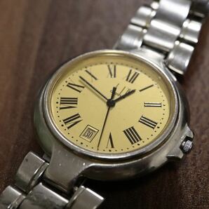 【稼働品】dunhill ダンヒル ミレニアム クォーツ メンズ ボーイズ 腕時計 デイト ローマン文字盤 コンビ 新品電池交換済の画像3