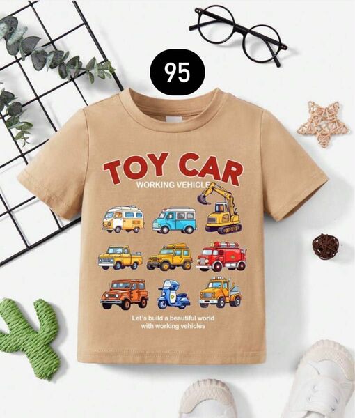 【新品未使用品】半袖 プリント Tシャツ 車 クルマ 働く乗り物 トミカ