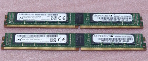 ◇Micron MTA18ADF2G72PZ-2G3B1 2枚セット - PC4-19200/DDR4-2400/PC4-2400T ECC Registered 288Pin VLP DDR4 RDIMM 32GB(16GB x2) 動作品