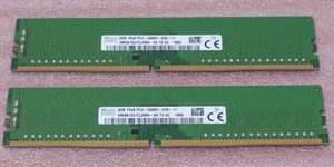◆SK hynix HMA81GU7CJR8N-VK 2枚セット - PC4-21300/DDR4-2666/PC4-2666V 288Pin ECC Unbuffered DDR4 UDIMM 16GB(8GB x2) 動作品