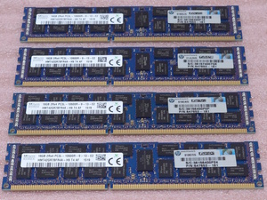 ○SK hynix HMT42GR7BFR4A-H9 4枚セット - PC3L-10600R/DDR3L-1333 ECC REG/Registered 240Pin DDR3 RDIMM 64GB(16GB x4) 動作品