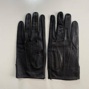 [ beautiful goods ] men's size leather glove black black leather gloves lining less 