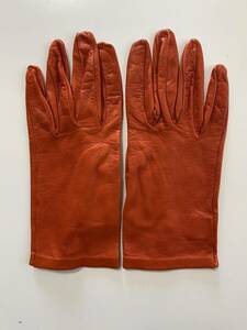 [ beautiful goods ] Italy CERUMO ne-ta lady's leather glove leather gloves orange series lining less size 7 half SERMONETA GLOVES