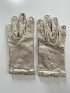 [ beautiful goods ] Italy made Foxey FOXEY lady's leather glove leather gloves ivory series lining less size 6 half 