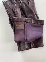 【ユーズド】イタリア　セルモネータ レザーグローブ　パープル系　革手袋　シルク裏地　サイズ6ハーフ　SERMONETA GLOVES_画像8