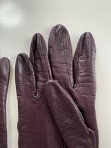 【ユーズド】イタリア　セルモネータ レザーグローブ　パープル系　革手袋　シルク裏地　サイズ6ハーフ　SERMONETA GLOVES_画像3