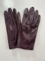 【ユーズド】イタリア　セルモネータ レザーグローブ　パープル系　革手袋　シルク裏地　サイズ6ハーフ　SERMONETA GLOVES_画像9