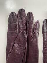 【ユーズド】イタリア　セルモネータ レザーグローブ　パープル系　革手袋　シルク裏地　サイズ6ハーフ　SERMONETA GLOVES_画像4