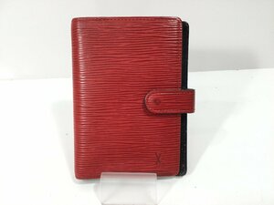 【1円スタート】LOUIS VUITTON ルイヴィトン エピ アジェンダPM 手帳カバー R20057 赤×黒