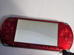 現状品◆SONY PSP-3000 レッド UMD メモステOK (J)