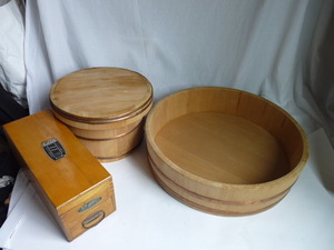  Japanese food * wooden container for cooked rice φ23/ dining table φ36/.. shaving vessel to- ho higashi .