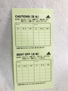 adidas アディダス サッカー レフェリー /CAUTIONS(警告)/SENT OFF(退場)/記録用 シール