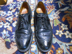 美品 ビンテージ（60年代）米国 Florsheim Imperial 黒のコードバンのKenmoor 稀少な小さめのサイズ US 7.5 D 約25cm