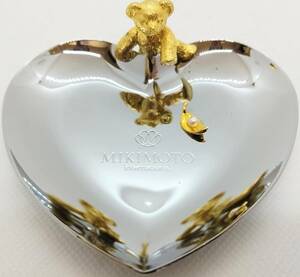 (SM1437) 【美品】 ミキモト MIKIMOTO ジュエリートレイ 小物入れ テディベア ベアー クマ くま パール 真珠 ハート型