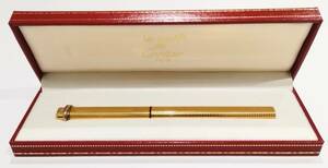 (SM1361) 【美品】 Cartier カルティエ トリニティ 万年筆 ゴールド キャップ式 箱付き 筆記未確認 希少 レア