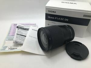 (SH2692)※SIGMA 16mm F1.4 DC DN ミラーレスカメラ用 交換レンズ ソニー Eマウント APS-C 取説 箱 保証書 シグマ ジャンク SONY