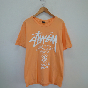 STUSSY ステューシー 半袖Ｔシャツ ワールドツアーＴシャツ クルーネック メンズ コットン Ｍ 10110116