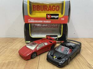 送料無料S83812 Bburago ブラーゴ ミニカー Lamborghini Diablo ランボルギーニ Ferrari F50 フェラーリ 2点セット ミニチュア