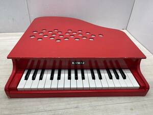 送料無料S81141 KAWAI ミニピアノ 知育玩具 楽器玩具 木のおもちゃ カワイ 昭和レトロ レッド 赤