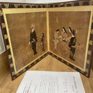 送料無料S83762 本多平八郎姿絵屏風 二曲一隻 重要文化財 江戸時代 美品の画像1