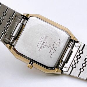 RADO ラドー DIASTAR ダイヤスター メンズ 腕時計 110.9518.3 スクエア ゴールド文字盤 アナログ クォーツ ヴィンテージ ウォッチ◎稼働品の画像10