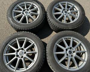 スタッドレス　17 7J +38 PCD114.3 ダンロップ　　WM02 2021年製　225/55R17 アルファード ヴェルファイア　エクストレイル　フーガ　４本