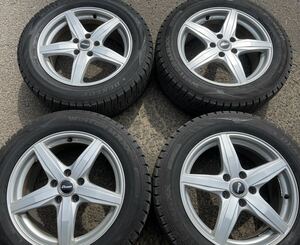 スタッドレス　17 7J +38 PCD114.3 ダンロップ　　WM02 深溝　225/55R17 アルファード ヴェルファイア　エクストレイル　フーガ　４本