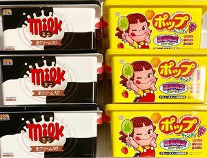 6箱セット♪ お菓子コンテナ　コンテナボックス　ペコちゃん ポップキャンディ　チロルチョコ ミルク