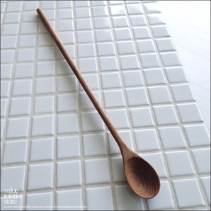 無垢材ロングスプーン/L30cm バースプーン カクテルマドラー チークマドラー 木製食器 カトラリー ナチュラルウッド 天然食器の画像1