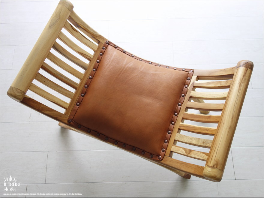 Teak Single Sofa NLB Bench Chair Chair Leather Covered Genuine Leather Wood Harako Solid Wood Handmade Precious Wood Leather Three Major Precious Woods, furniture, interior, chair, stool