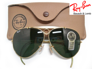 希少Vintage B&L RayBan SHOOTER G15 62mmメタルUSAシュータMETALボシュロムBLアメリカ製シューティング グラスGoldゴールド米国サングラス