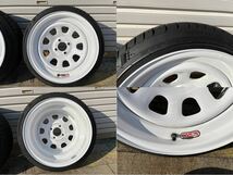 ダイヤモンドレーシング DIAMOND RACING 16インチ 8j +12 2本 8j 0 2本 4本セット PCD100 4H 165/50R16 鉄チン スチール 深リム 中古 売切_画像5