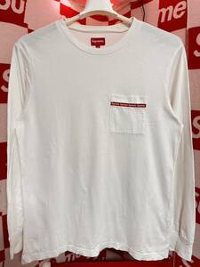 ☆超激レア☆Supreme Stripe Pocket Tee WHITE シュプリーム box logo メッシュ ストライプ ポケット ボックスロゴ Tシャツ ポケT 白