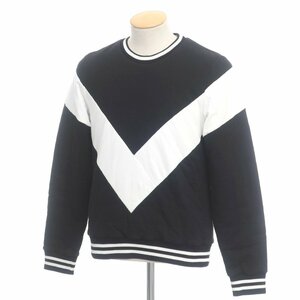 【中古】バルマン BALMAIN コットン 中綿入り キルティング スウェット ブラックxホワイト【サイズXS】 BPD