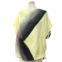 【中古】イッセイミヤケ ISSEY MIYAKE 2022年春夏 キュプラ系 ノースリーブ ブラウス 【サイズL位】_画像1