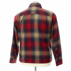 【中古】デラックス DELUXE × PENDLETON ウール チェック カジュアルシャツ レッド【サイズL】の画像2