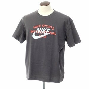 【中古】ナイキ NIKE コットン プリント 半袖Ｔシャツ ダークグレー【サイズXXL】