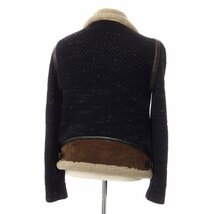 【中古】ロベルトコリーナ ROBERTO COLLINA ムートン ニット レザーブルゾン【サイズ46】_画像3