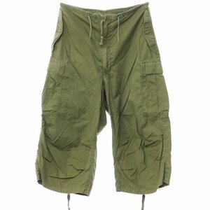 【中古】ミリタリー MILITARY コットン リメイク カーゴパンツ オリーブ【サイズ31】