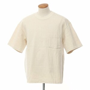 【中古】オーラリー AURALEE コットンリネン 半袖 クルーネック Ｔシャツ ベージュ【サイズ4】