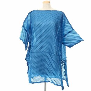 【中古】ミー イッセイミヤケ me ISSEY MIYAKE 2020年春夏 プリーツ加工 チュニックブラウス【L位】