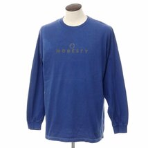 【中古】モデスティーインダストリー MODESTY INDUSTRY コットン 長袖Ｔシャツ ネイビーブルー系【XL】_画像1