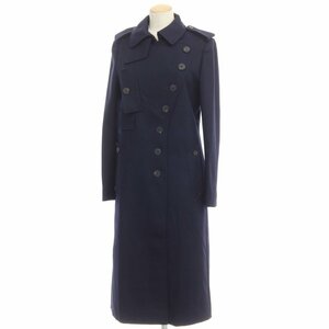 【中古】アクアスキュータム Aquascutum ウール ロングコート ネイビー【サイズ9】