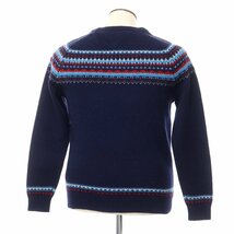 【中古】トミーヒルフィガー TOMMY HILFIGER ウールナイロン ノルディック柄 ニット ネイビー【XL】_画像2