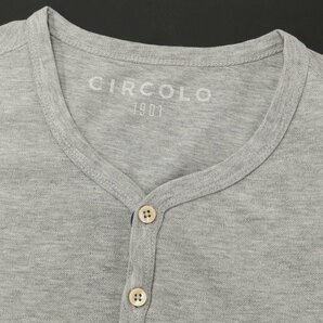 【新品】チルコロ1901 CIRCOLO 1901 コットン 半袖 ヘンリーネック Ｔシャツ グレー【サイズXL】の画像3