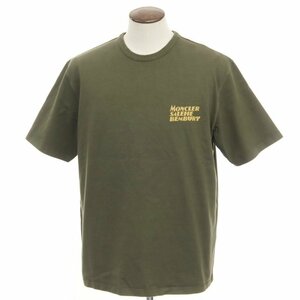 【中古】モンクレール ジーニアス 2023年春夏 × Salehe Bembury 半袖 Ｔシャツ オリーブ【サイズL】