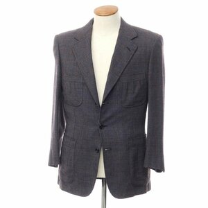 【中古】ブリオーニ Brioni ウールシルク チェック ジャケット 【サイズ46】