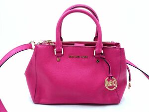 MICHAEL KORS マイケルコース ロゴチャーム付き 2WAY ハンド バッグ ピンク ■■ ☆ ebc9 レディース